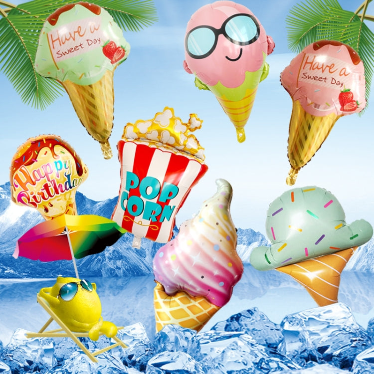 10 PCS 5050 Large Ice Cream Aluminum Balloon Children Birthday Party Atmosphere Decorative Balloon, Specification: Ice Cream Green