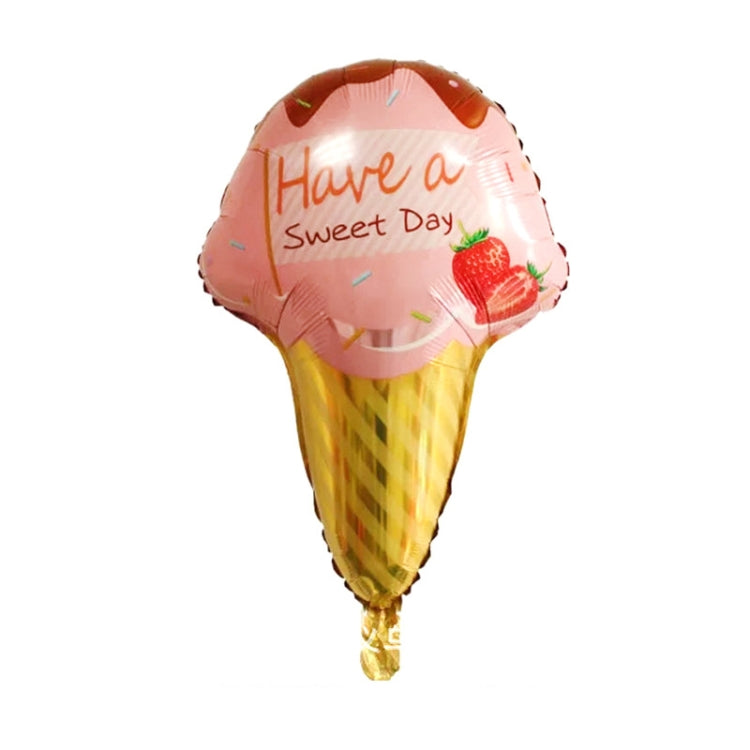 10 PCS 5050 Large Ice Cream Aluminum Balloon Children Birthday Party Atmosphere Decorative Balloon, Specification: Ice Cream Pink