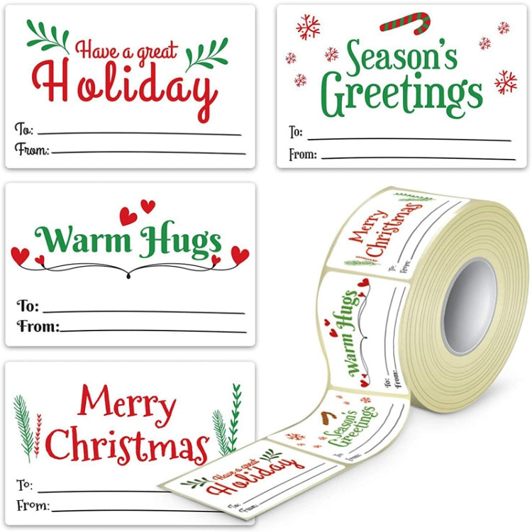 LG-210730-7050-008 Christmas Sticker Holiday Decoration Self-Adhesive Gift Tag Sticker, Size: 75 x 50mm(White)