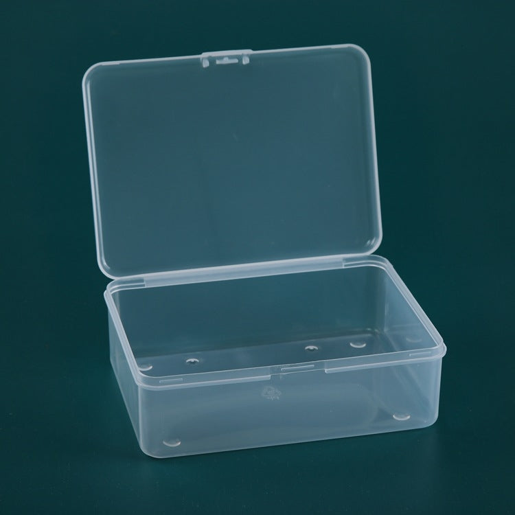 6 PCS PP Rectangular Transparent Plastic Box Flip Cover Parts Hardware Tool Storage Box