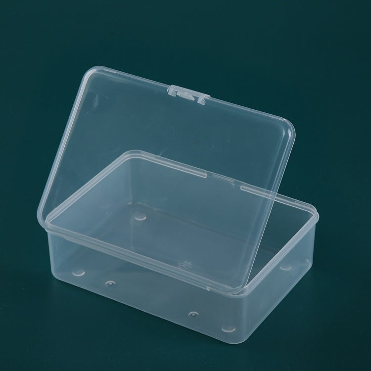 6 PCS PP Rectangular Transparent Plastic Box Flip Cover Parts Hardware Tool Storage Box