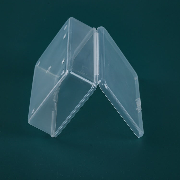 6 PCS PP Rectangular Transparent Plastic Box Flip Cover Parts Hardware Tool Storage Box