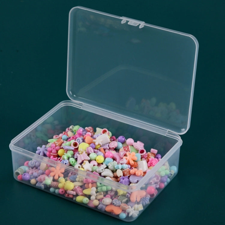6 PCS PP Rectangular Transparent Plastic Box Flip Cover Parts Hardware Tool Storage Box