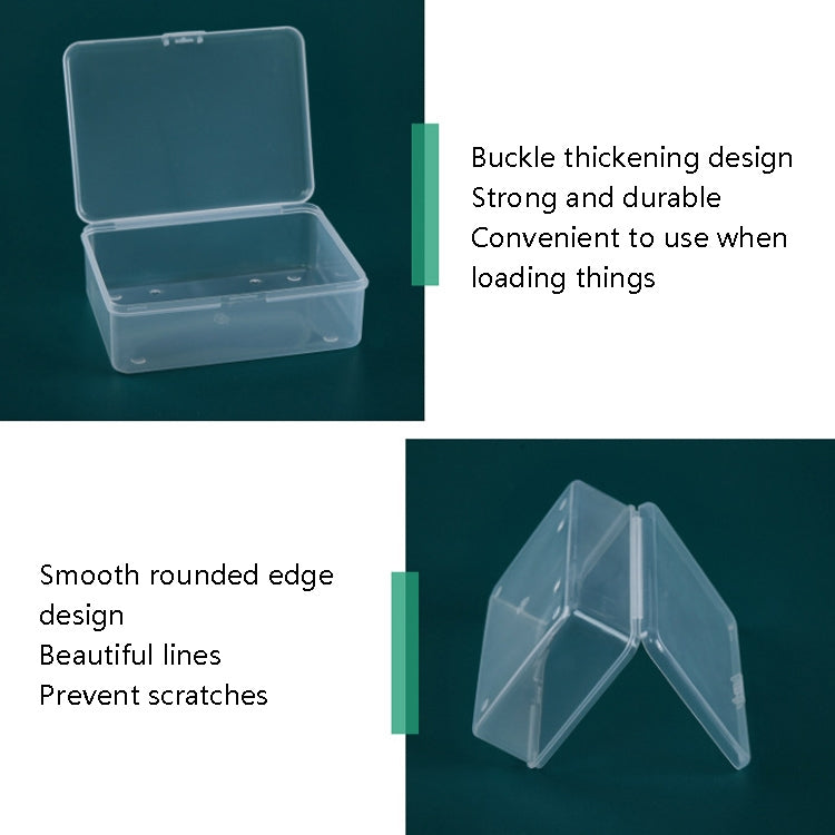 6 PCS PP Rectangular Transparent Plastic Box Flip Cover Parts Hardware Tool Storage Box
