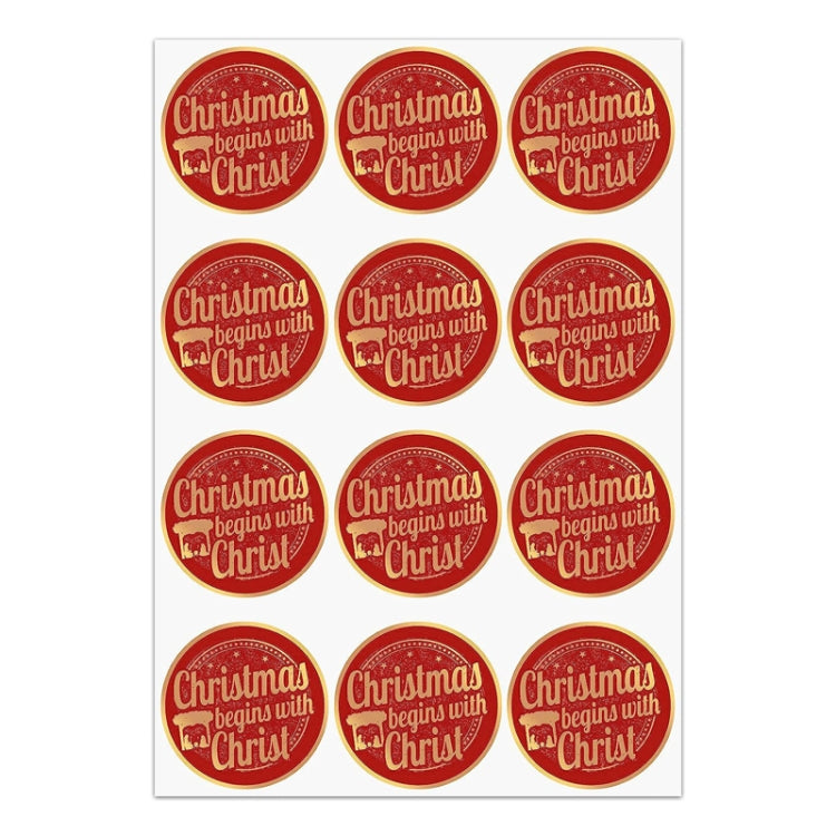 LG-210727-5012-008 Bronzing Christmas Decoration Sticker Gift Tag Tape(Red)