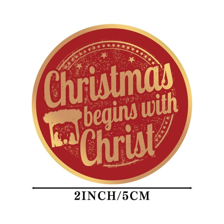 LG-210727-5012-008 Bronzing Christmas Decoration Sticker Gift Tag Tape(Red)
