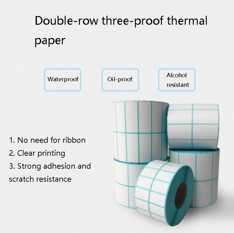Sc5030 Double-Row Three-Proof Thermal Paper Waterproof Barcode Sticker, Size: 50 x 40 mm (2000 Pieces)