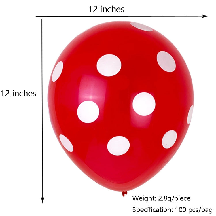 100 PCS FY-10280 12 Inch Dot Party Decorative Balloon Wedding Scene Arrangement Latex Balloon