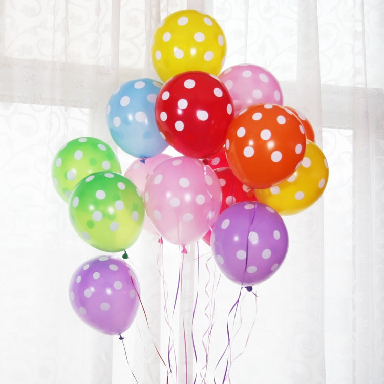 100 PCS FY-10280 12 Inch Dot Party Decorative Balloon Wedding Scene Arrangement Latex Balloon