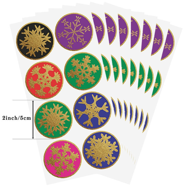 10 PCS LG-210727-5008-00810 Bronzing Snowflake Christmas Decoration Sticker Gift Envelope Sealing Sticker(Color)