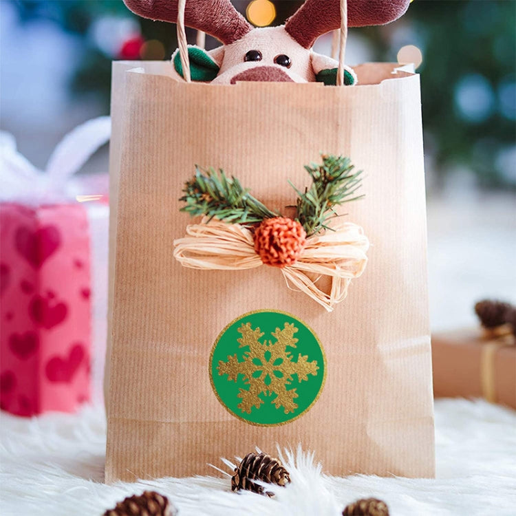 10 PCS LG-210727-5008-00810 Bronzing Snowflake Christmas Decoration Sticker Gift Envelope Sealing Sticker(Color)