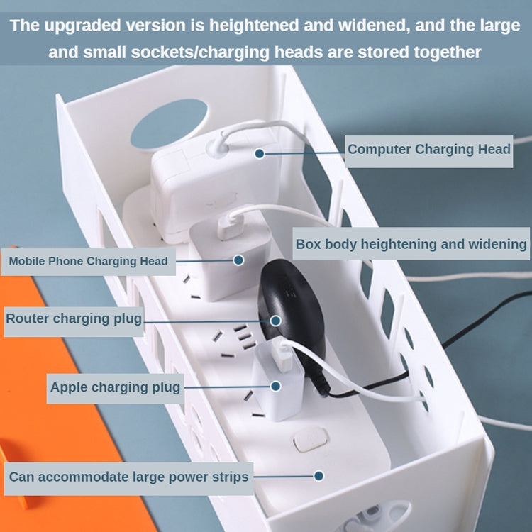 XM009 Plastic Plug-In Electric Wire Storage Box Power Board Wire Clip Box Charger Storage Finishing Box