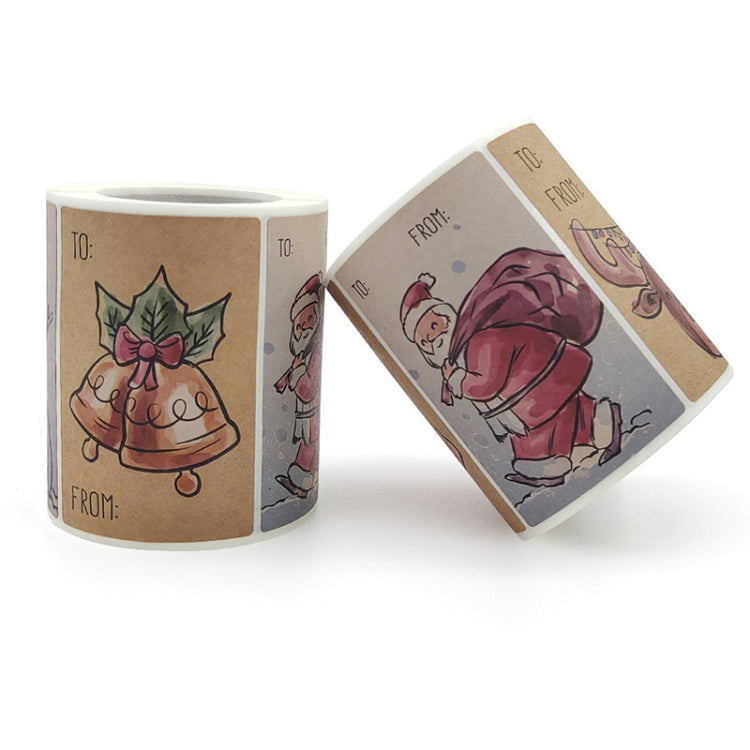 LG-210730-7050-001 Rectangular Christmas Sticker Holiday Decoration Self-Stick Product Label, Size: 75x50mm