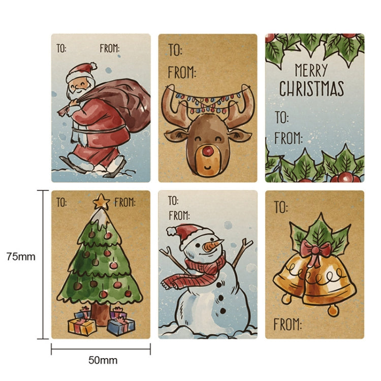 LG-210730-7050-001 Rectangular Christmas Sticker Holiday Decoration Self-Stick Product Label, Size: 75x50mm