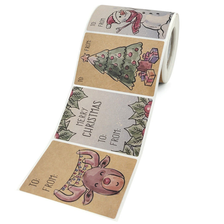 LG-210730-7050-001 Rectangular Christmas Sticker Holiday Decoration Self-Stick Product Label, Size: 75x50mm