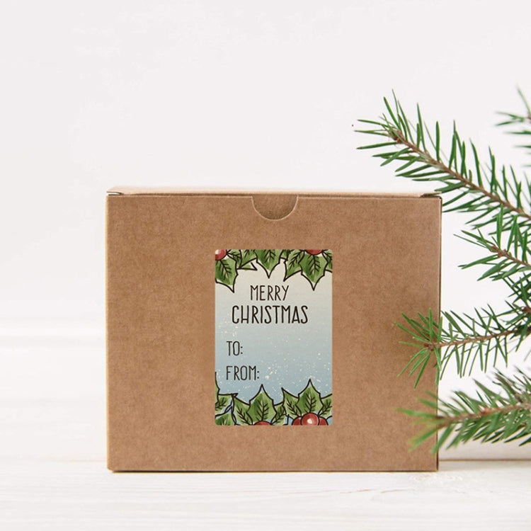 LG-210730-7050-001 Rectangular Christmas Sticker Holiday Decoration Self-Stick Product Label, Size: 75x50mm