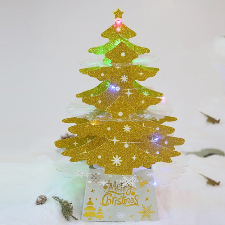 2 PCS Christmas Decorations Mini Desktop Christmas Tree Ornaments, Specification: Gold Color Lamp