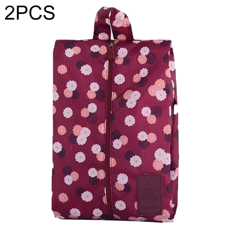 2 PCS Convenient Multipattern Waterproof Nylon Portable Travel Storage Bag