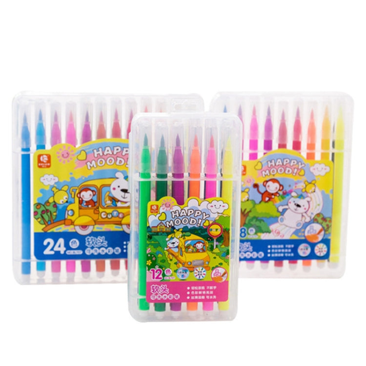 2 PCS Kindergarten Children Washable Graffiti Watercolor Brush, Style:12 In 1