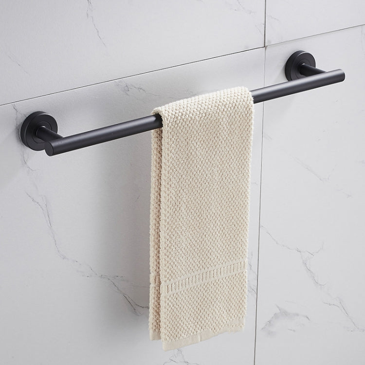 304 Stainless Steel With Grooved Bathroom Pendant Bathroom Shelf,Style:  Black Single Rod 40cm