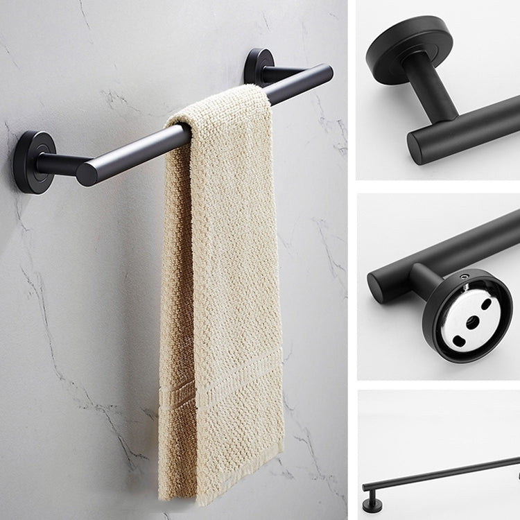304 Stainless Steel With Grooved Bathroom Pendant Bathroom Shelf,Style:  Black Single Rod 40cm