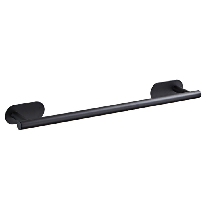 Punch-Free 304 Stainless Steel Black Series Bathroom Hardware Pendant Rack,Style: 40cm  Single Rod