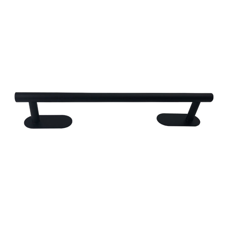 Punch-Free 304 Stainless Steel Black Series Bathroom Hardware Pendant Rack,Style: 40cm  Single Rod