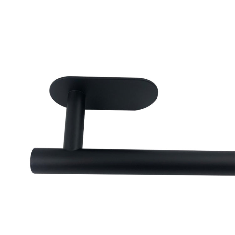 Punch-Free 304 Stainless Steel Black Series Bathroom Hardware Pendant Rack,Style: 50cm Single Rod