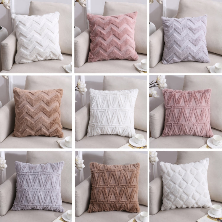 Double-Sided Plush Pillow Home Sofa Cushion Pillowcase, Size: 45x45cm Pillowcase + Core