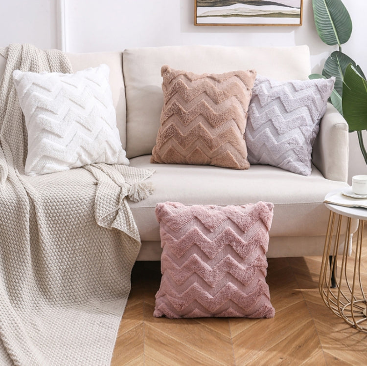 Double-Sided Plush Pillow Home Sofa Cushion Pillowcase, Size: 45x45cm Pillowcase + Core