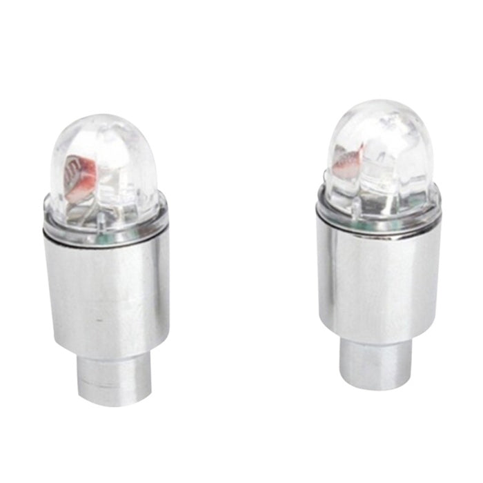 2 PCS Bike Supplies Neon Strobe LED Tire Valve Caps lights