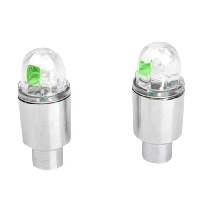 2 PCS Bike Supplies Neon Strobe LED Tire Valve Caps lights