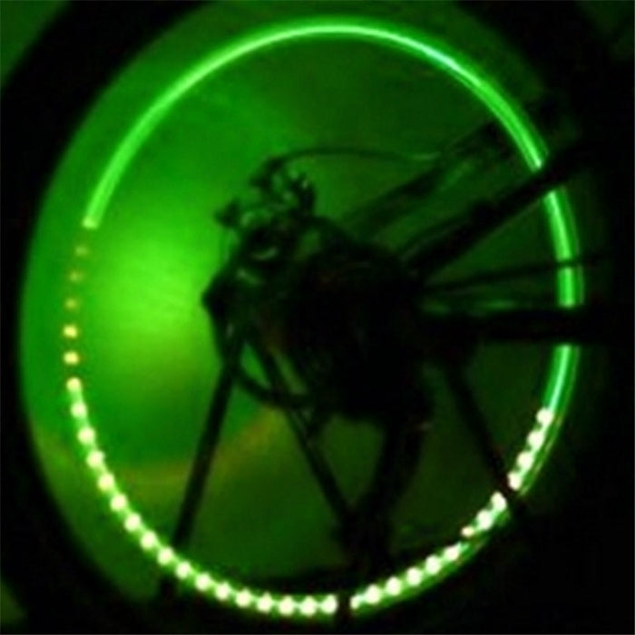 2 PCS Bike Supplies Neon Strobe LED Tire Valve Caps lights