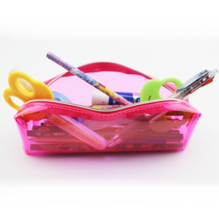 Candy-colored Small Transparent Pencil Bag Student Simple Large-capacity Plastic Stationery Bag