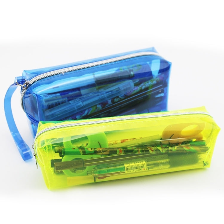 Candy-colored Small Transparent Pencil Bag Student Simple Large-capacity Plastic Stationery Bag