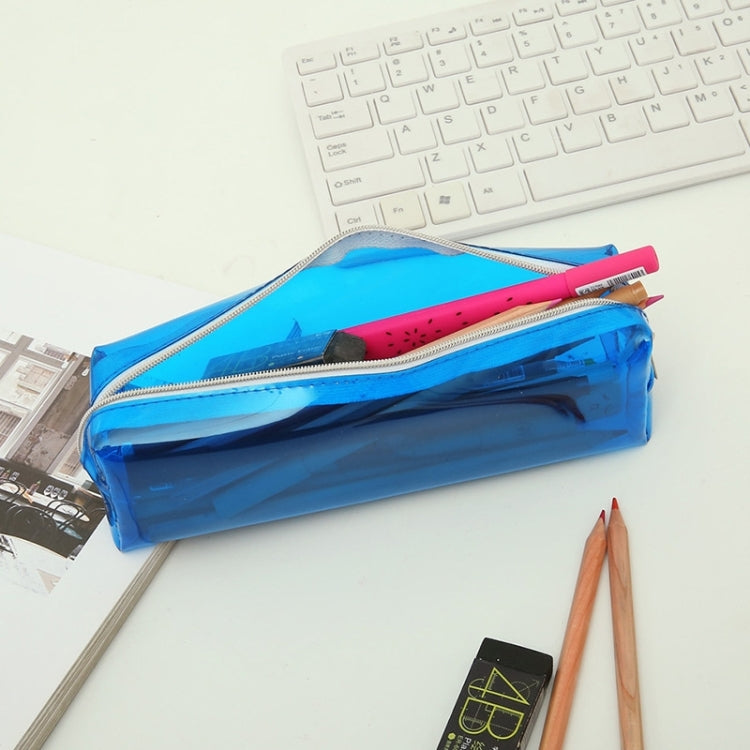 Candy-colored Small Transparent Pencil Bag Student Simple Large-capacity Plastic Stationery Bag