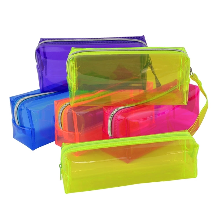 Candy-colored Small Transparent Pencil Bag Student Simple Large-capacity Plastic Stationery Bag