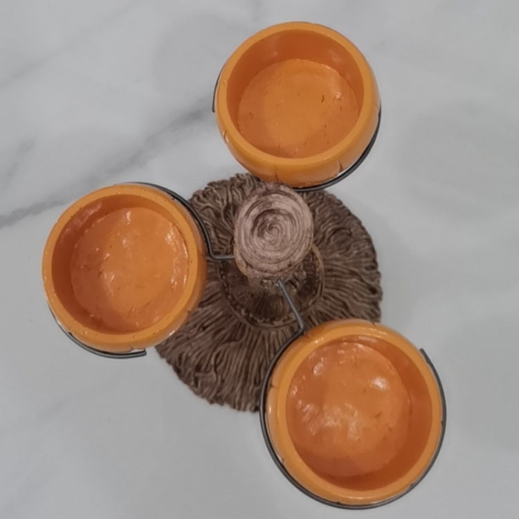 Halloween Pumpkin Snack Bowl Stand Decorative Storage Rack,Style: Three Cups Set