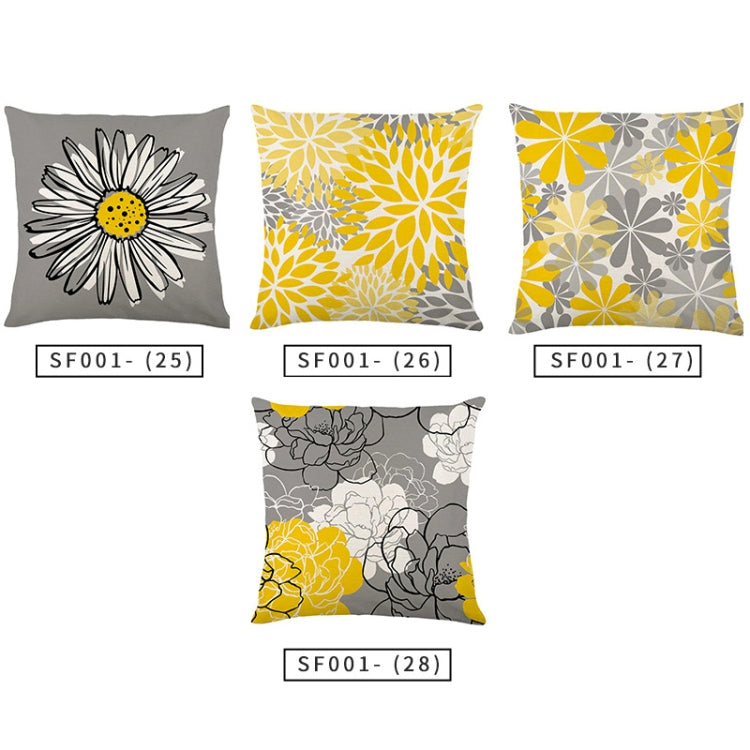 2 PCS Waterproof Antifouling & Oil Proof Pillowcase Living Room Home Printing Polyester Linen Sofa Cushion Without Pillow Core, Size: 45x45cm