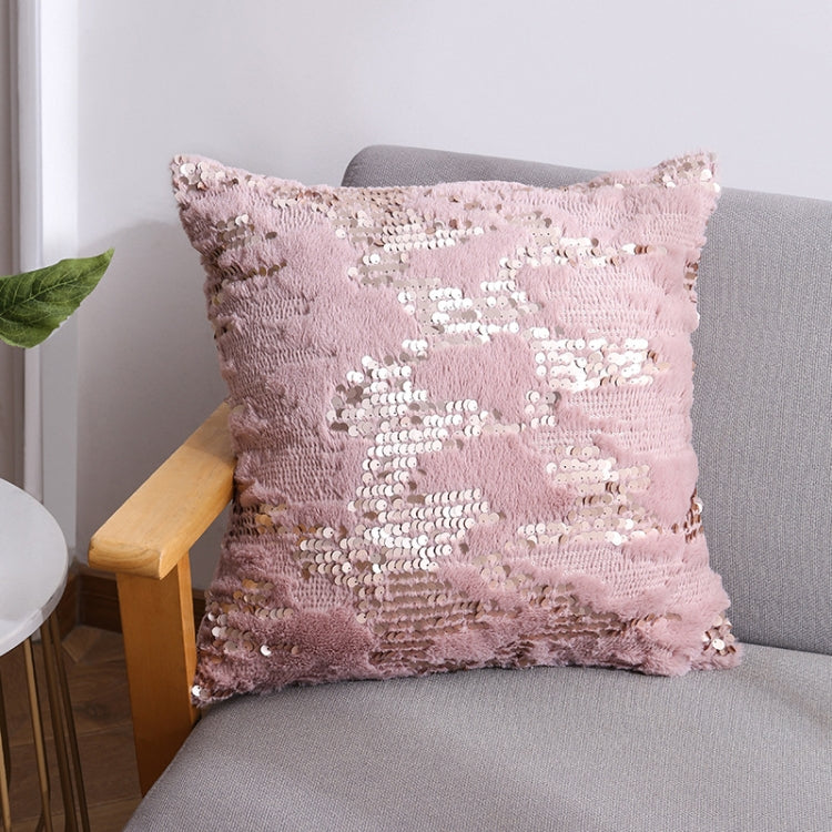Double-sided Sequin Plush Pillowcase + Pillow Home Living Room Sofa Cushion, Specification: 40x40cm