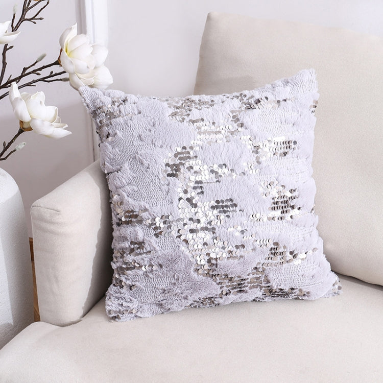 Double-sided Sequin Plush Pillowcase + Pillow Home Living Room Sofa Cushion, Specification: 40x40cm