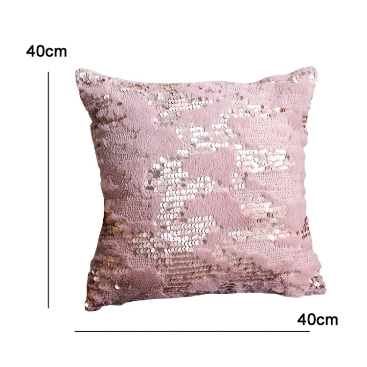 Double-sided Sequin Plush Pillowcase + Pillow Home Living Room Sofa Cushion, Specification: 40x40cm