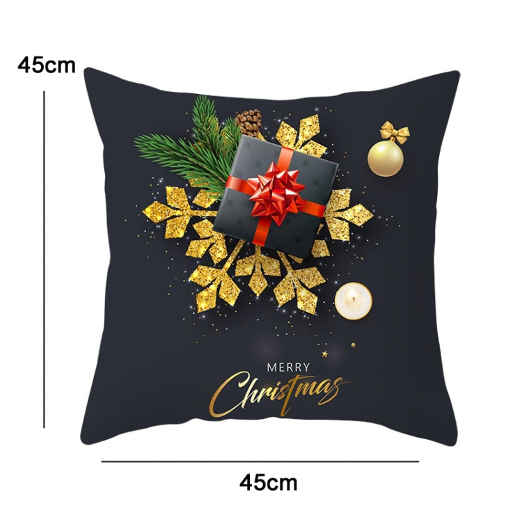 3 PCS Christmas Peach Skin Sofa Pillowcase Cushion Cover Without Pillow Core, Size: 45x45cm