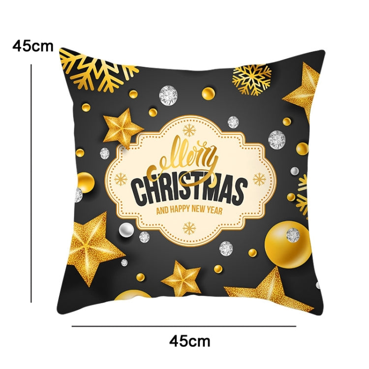 3 PCS Christmas Peach Skin Sofa Pillowcase Cushion Cover Without Pillow Core, Size: 45x45cm