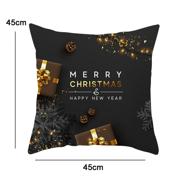 3 PCS Christmas Peach Skin Sofa Pillowcase Cushion Cover Without Pillow Core, Size: 45x45cm