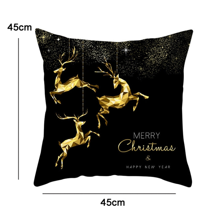 3 PCS Christmas Peach Skin Sofa Pillowcase Cushion Cover Without Pillow Core, Size: 45x45cm