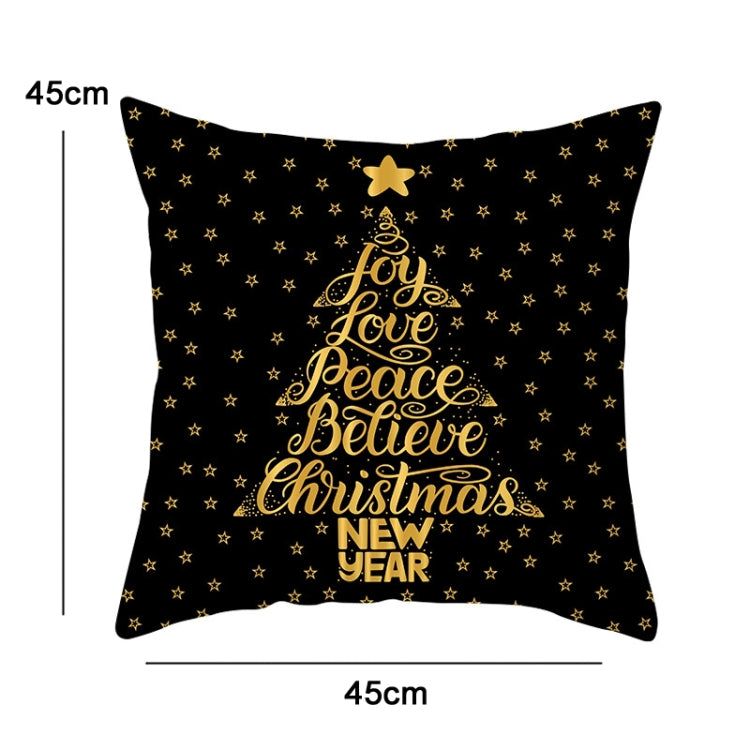 3 PCS Christmas Peach Skin Sofa Pillowcase Cushion Cover Without Pillow Core, Size: 45x45cm