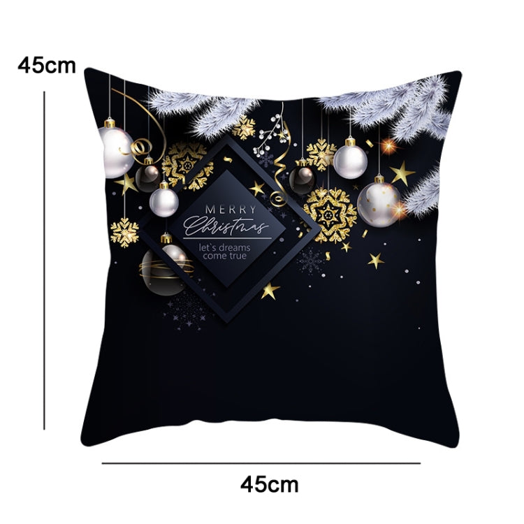 3 PCS Christmas Peach Skin Sofa Pillowcase Cushion Cover Without Pillow Core, Size: 45x45cm