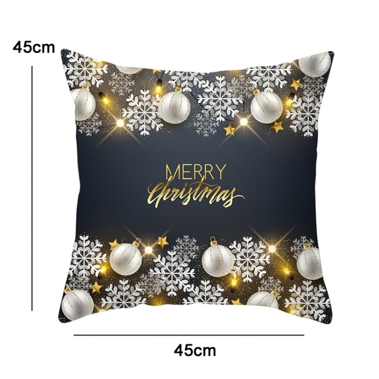 3 PCS Christmas Peach Skin Sofa Pillowcase Cushion Cover Without Pillow Core, Size: 45x45cm