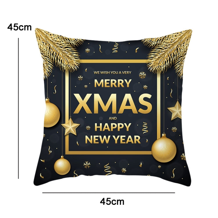 3 PCS Christmas Peach Skin Sofa Pillowcase Cushion Cover Without Pillow Core, Size: 45x45cm